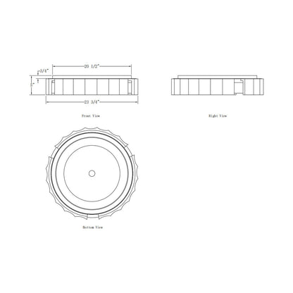Roslington LED Flush Mount Ceiling Light - line drawing.
