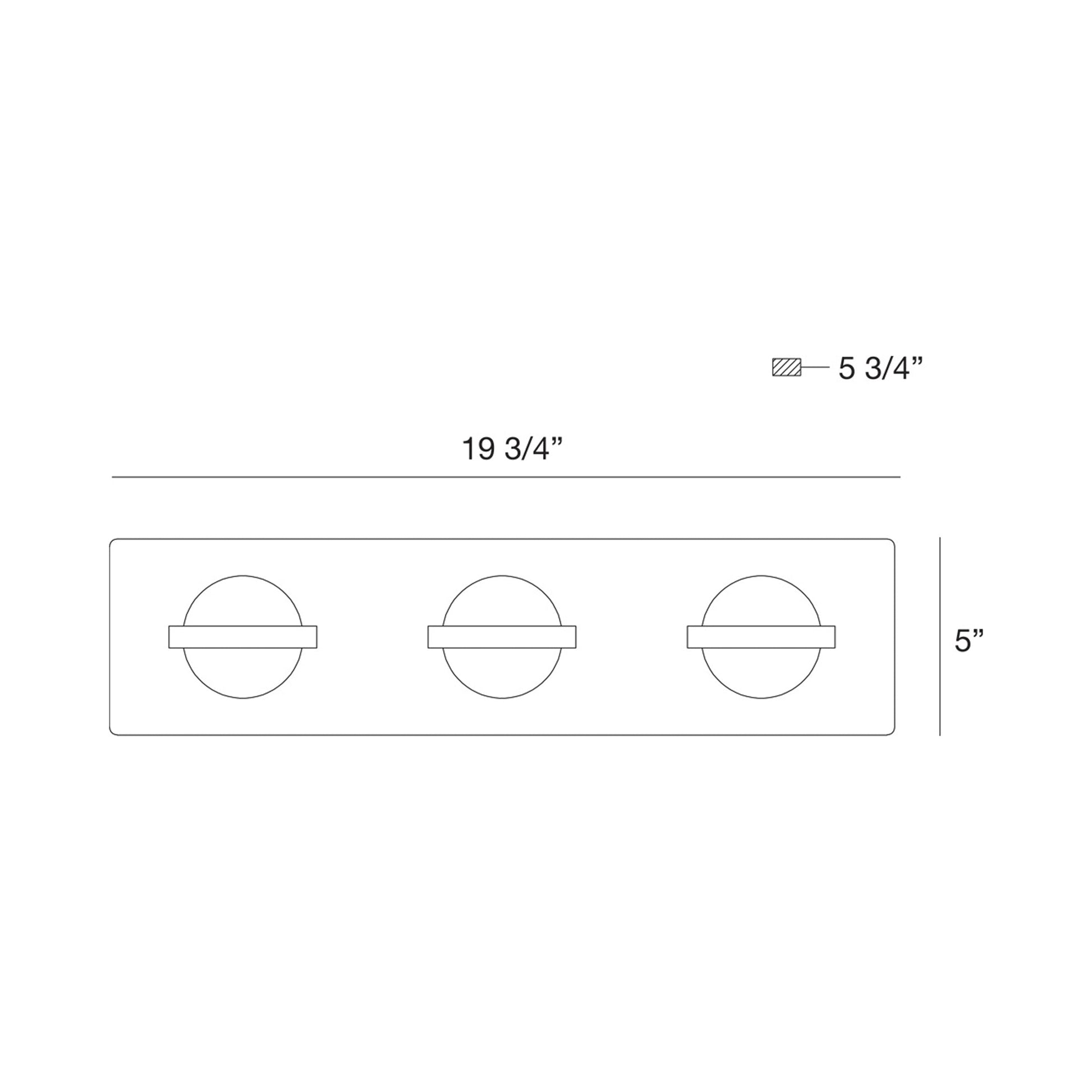 Ryder LED Bath Vanity Light - line drawing.