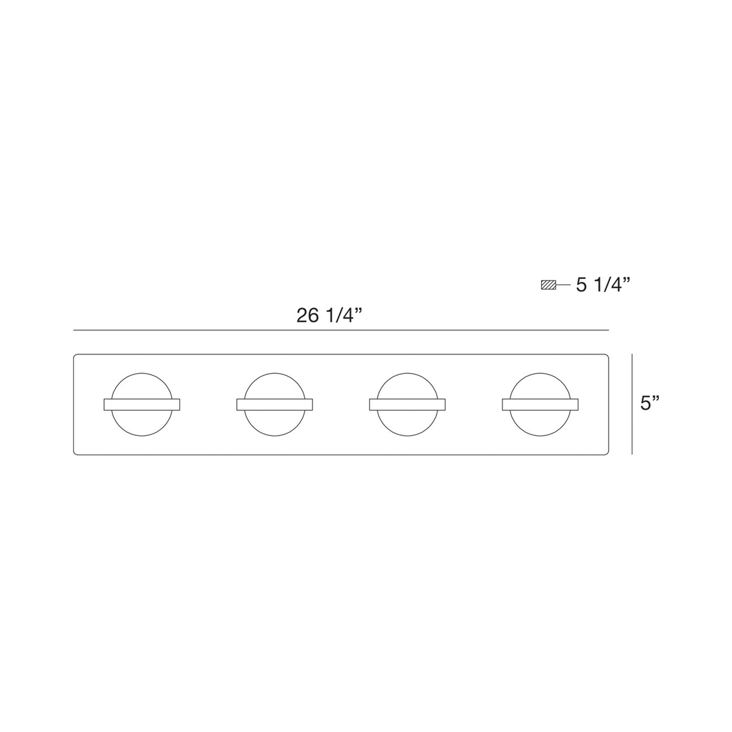 Ryder LED Bath Vanity Light - line drawing.