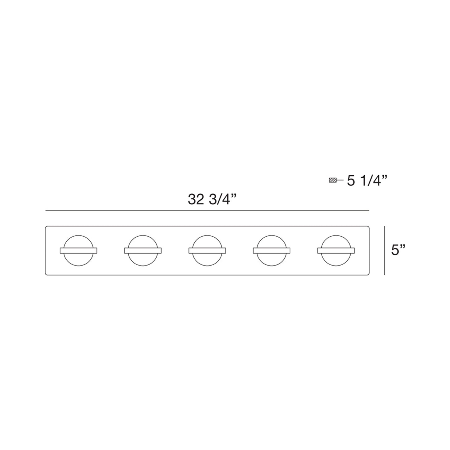 Ryder LED Bath Vanity Light - line drawing.