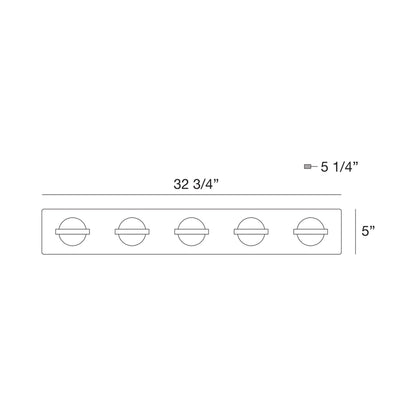 Ryder LED Bath Vanity Light - line drawing.