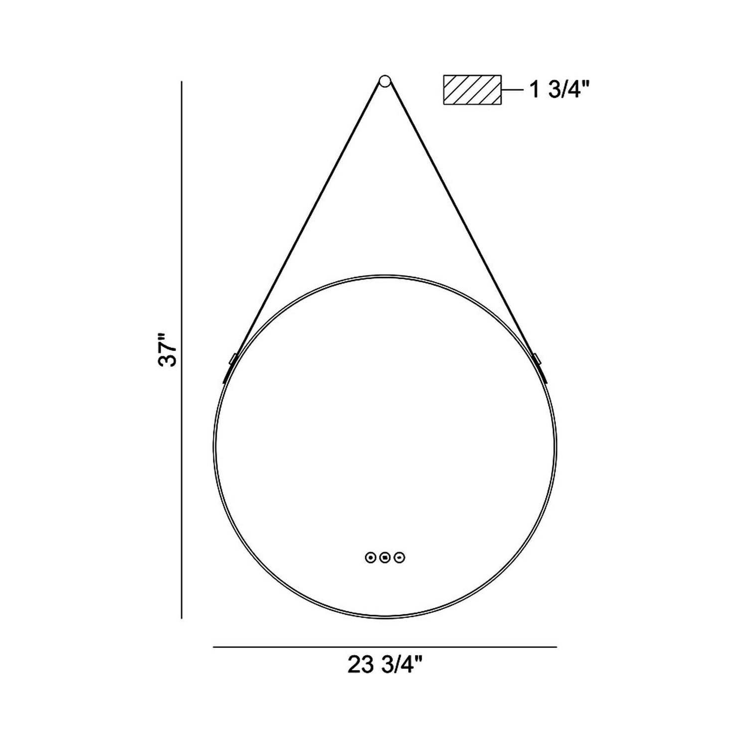 Salerno LED Wall Light - line drawing.