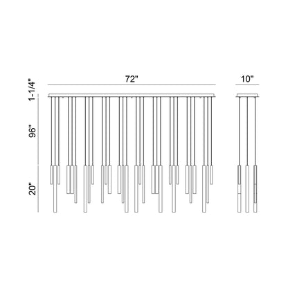 Santana LED Chandelier - line drawing.