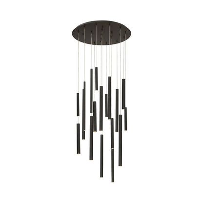 Santana LED Multi Light Chandelier in Matte Black.