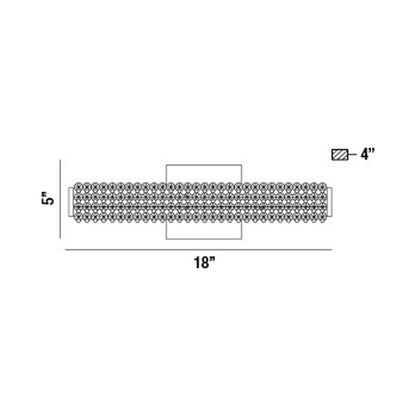 Sassi LED Bath Vanity Light - line drawing.