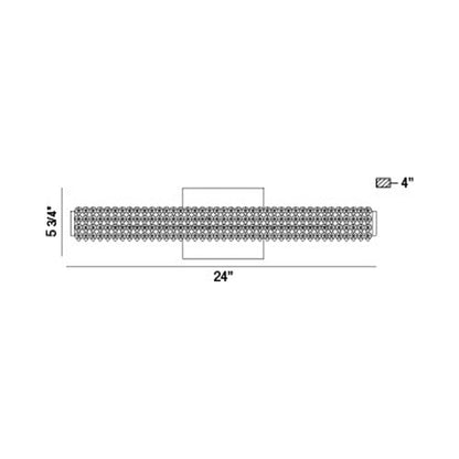 Sassi LED Bath Vanity Light - line drawing.