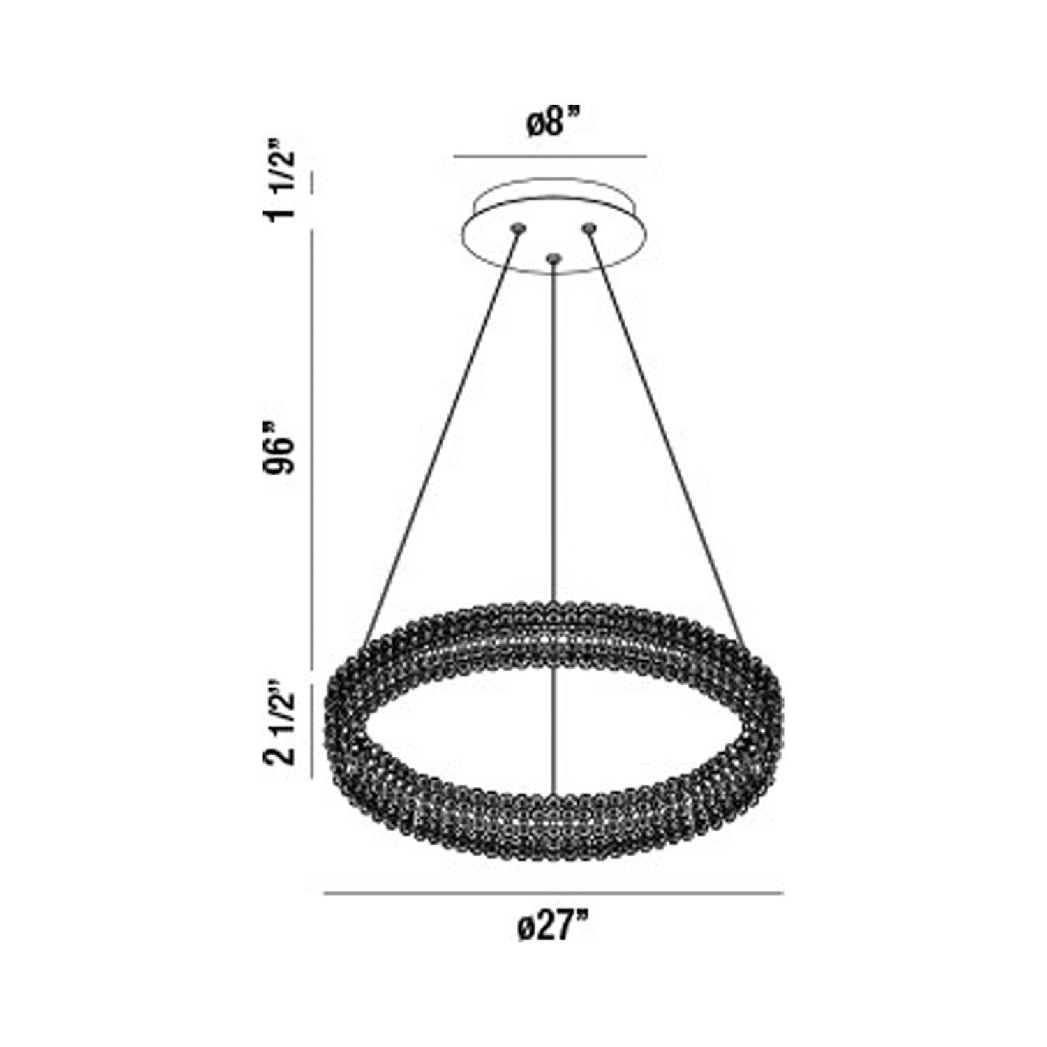 Sassi LED Chandelier - line drawing.