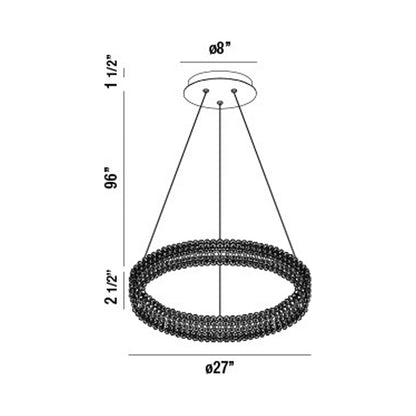 Sassi LED Chandelier - line drawing.