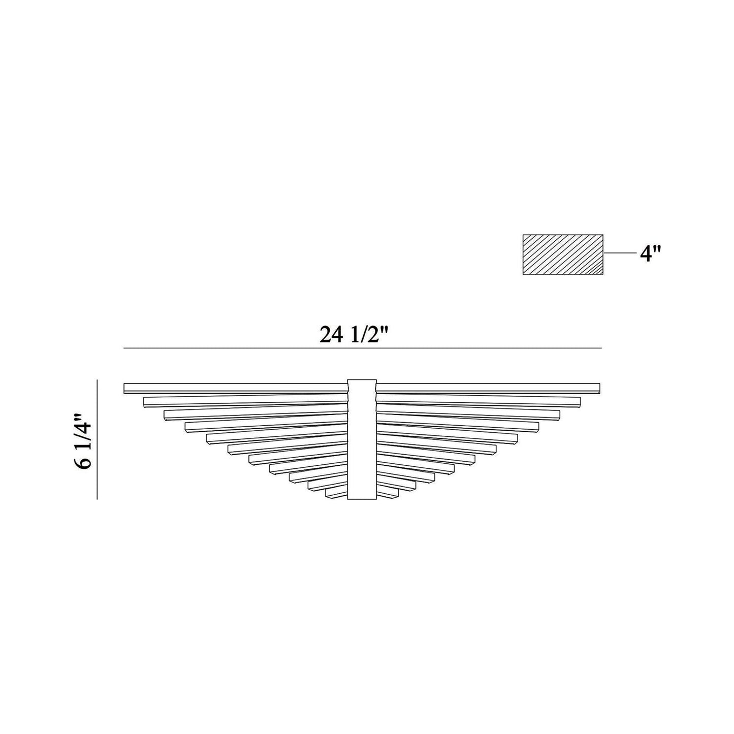 Seraph LED Wall Light - line drawing.