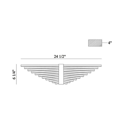 Seraph LED Wall Light - line drawing.