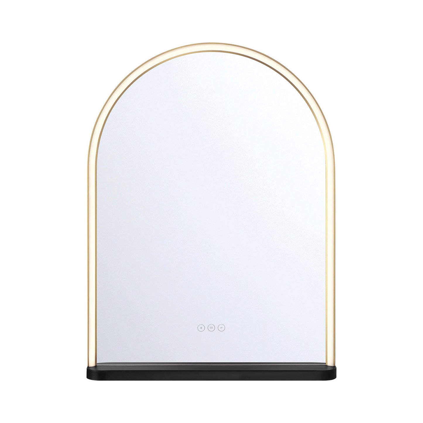 Serin LED Wall Mirror in Gold/Black (32-Inch).