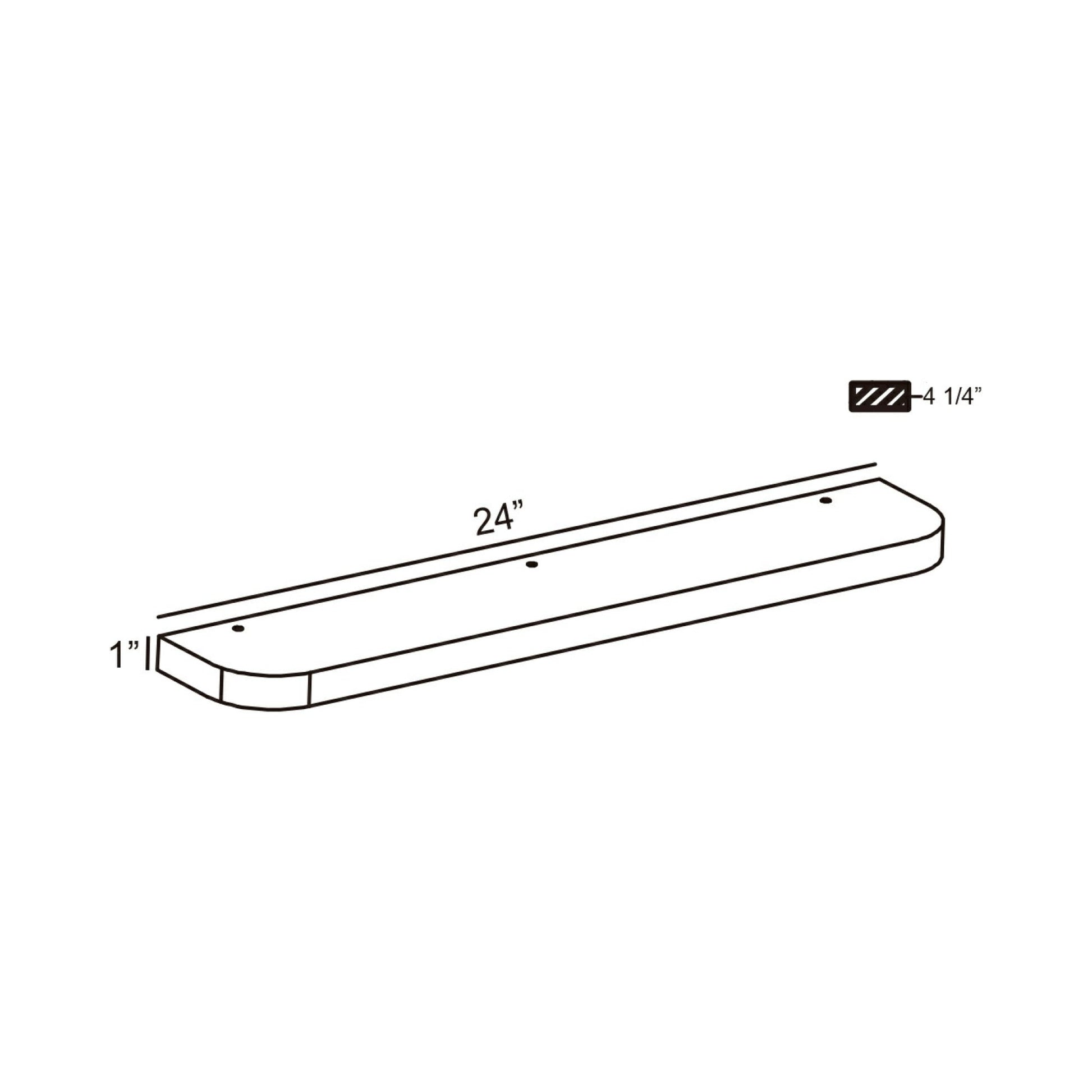 Serin Wall Mirror Shelf - line drawing.
