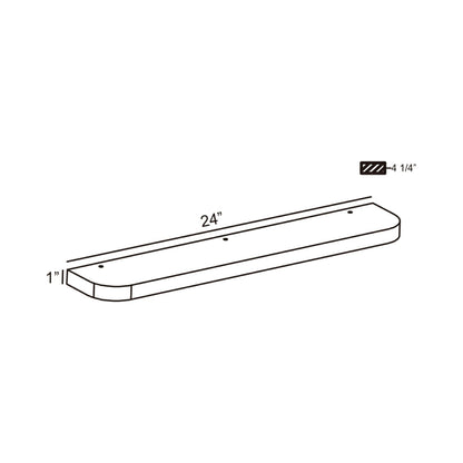 Serin Wall Mirror Shelf - line drawing.