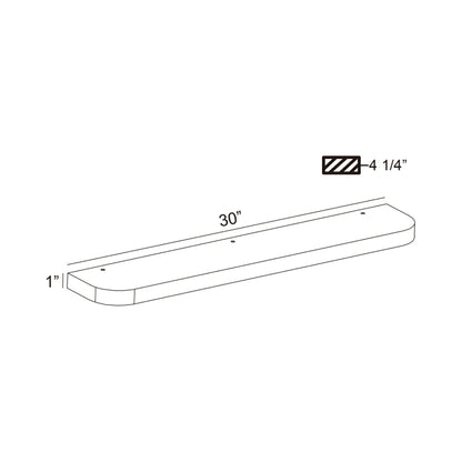Serin Wall Mirror Shelf - line drawing.