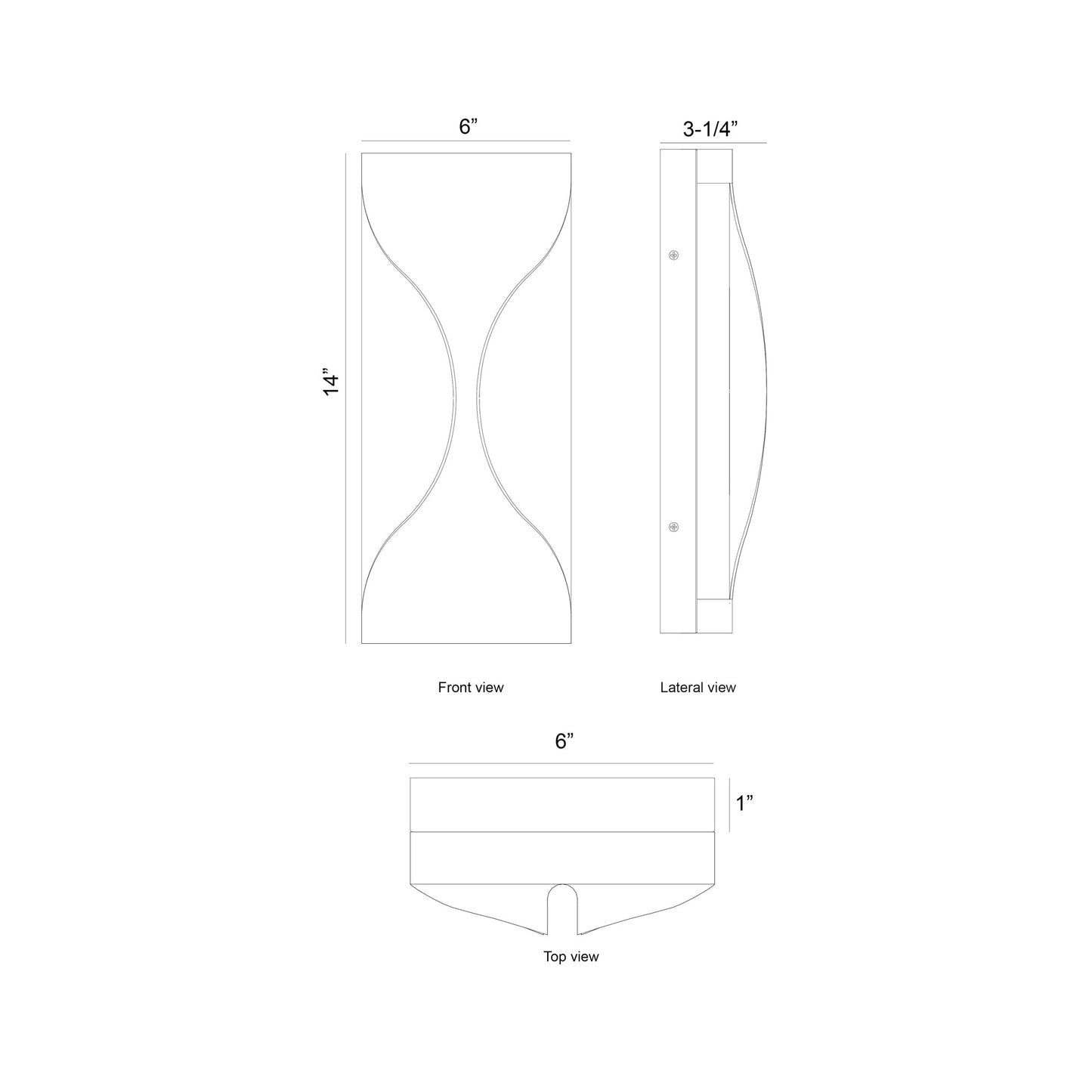 Shayla Outdoor LED Wall Light - line drawing.