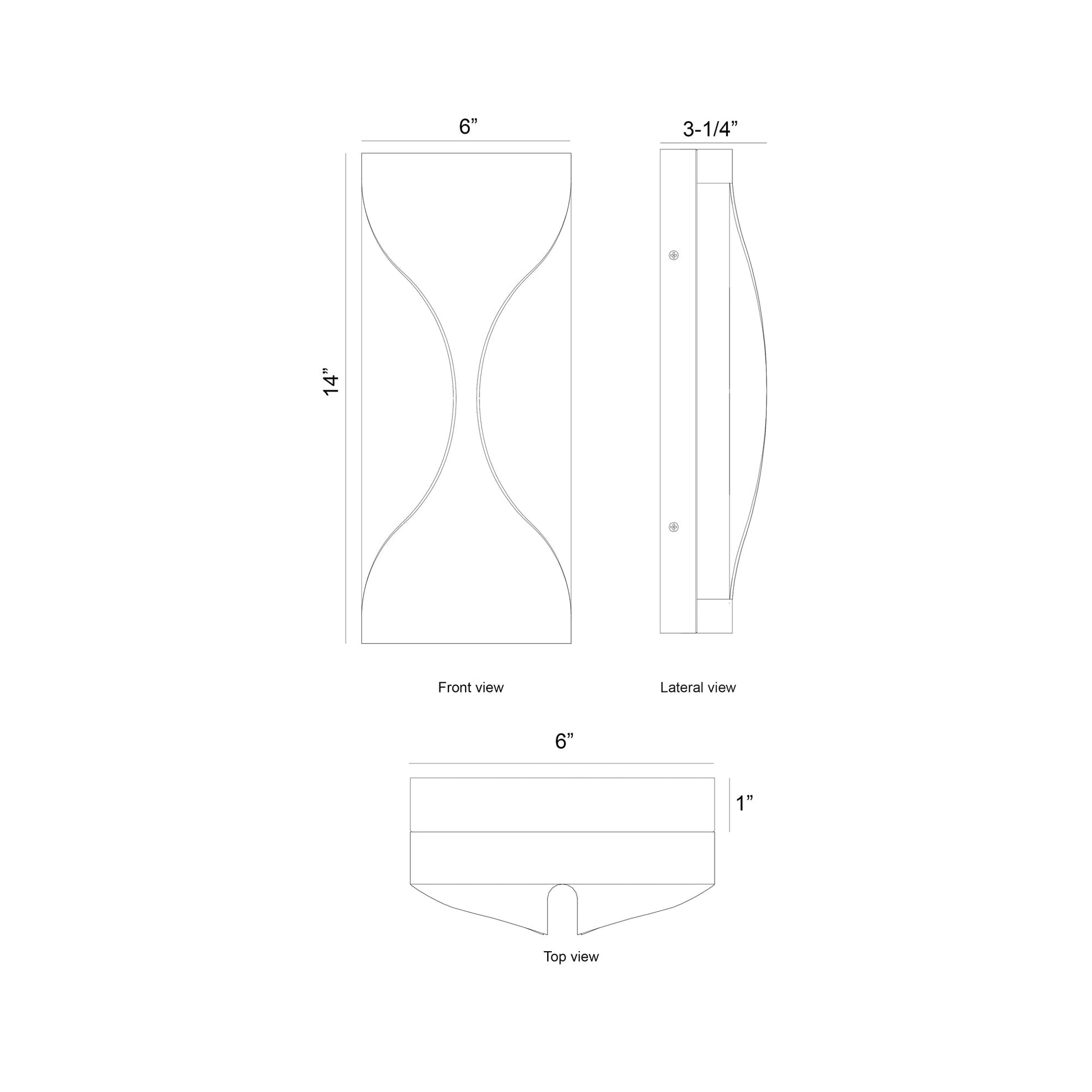 Shayla Outdoor LED Wall Light - line drawing.