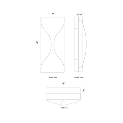 Shayla Outdoor LED Wall Light - line drawing.