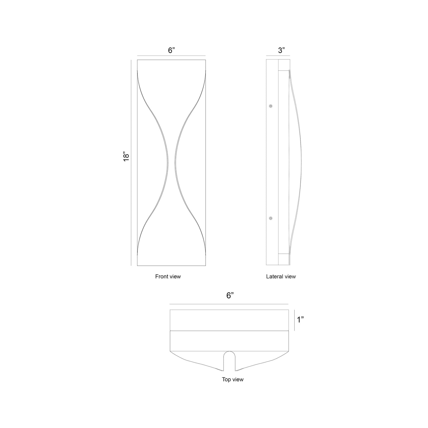 Shayla Outdoor LED Wall Light - line drawing.