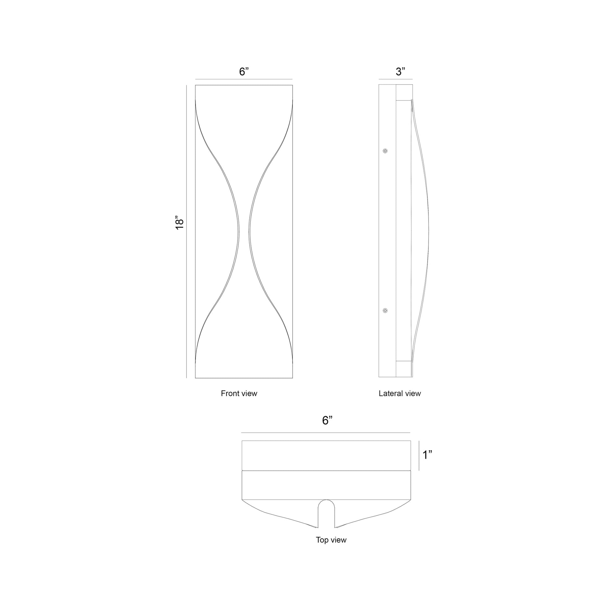Shayla Outdoor LED Wall Light - line drawing.