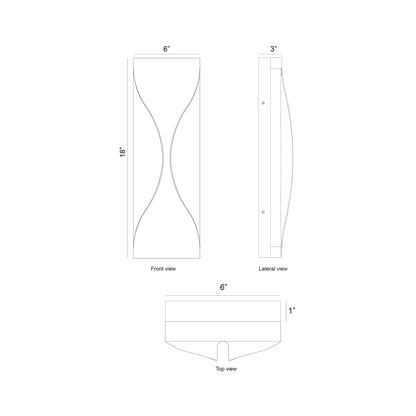 Shayla Outdoor LED Wall Light - line drawing.