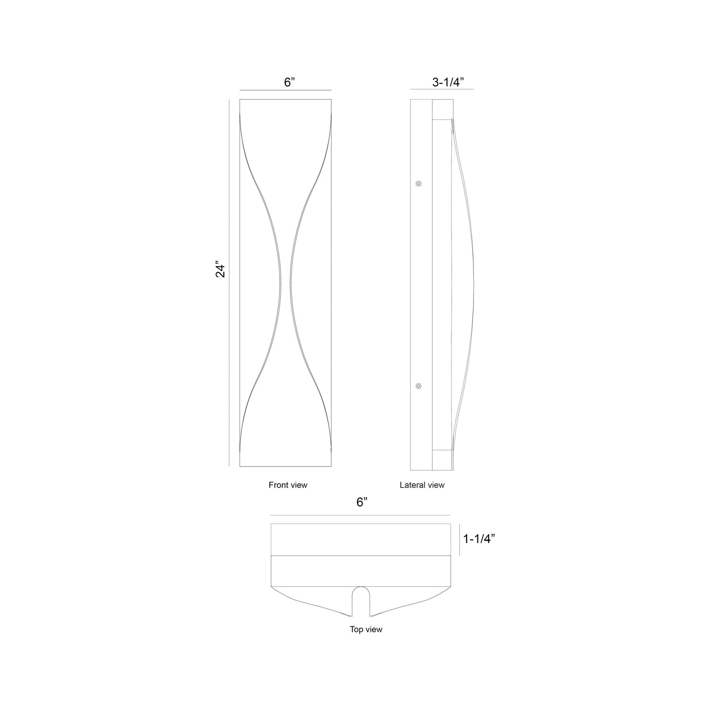 Shayla Outdoor LED Wall Light - line drawing.