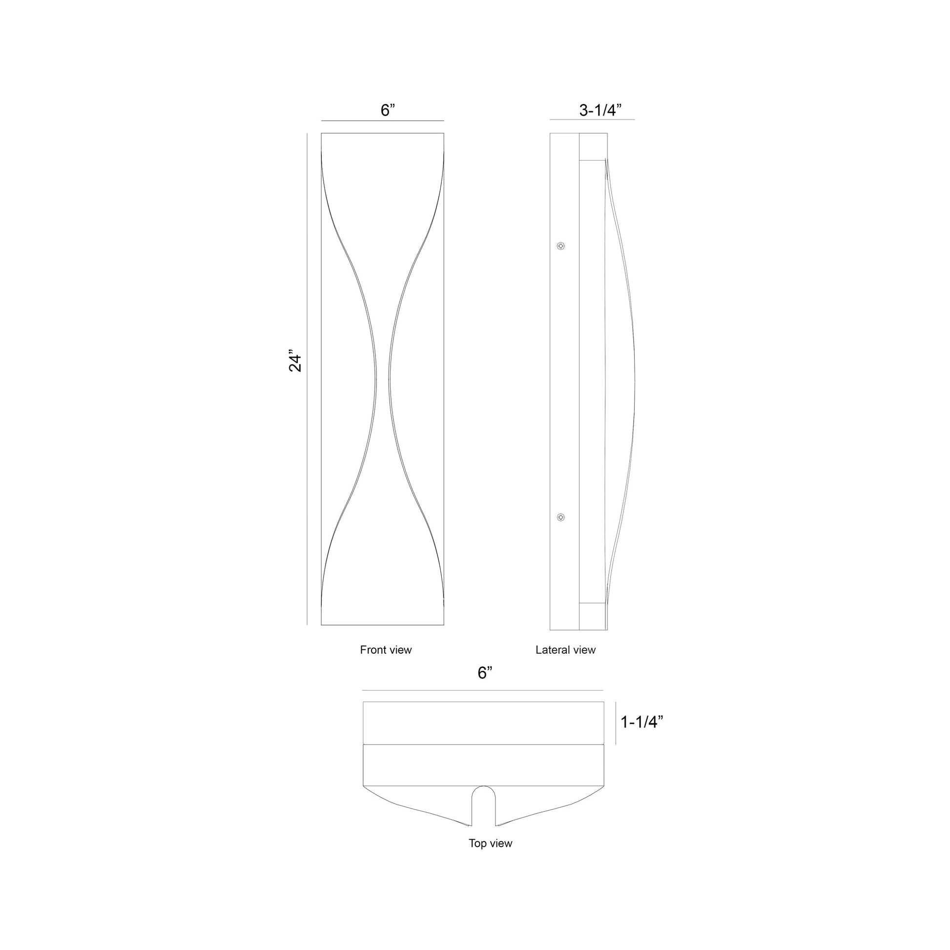 Shayla Outdoor LED Wall Light - line drawing.