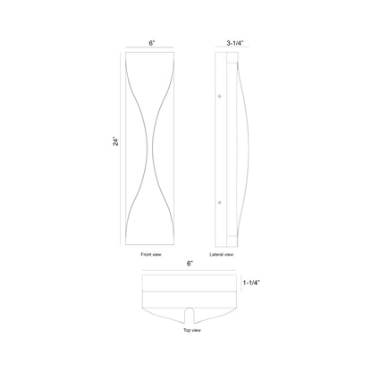 Shayla Outdoor LED Wall Light - line drawing.