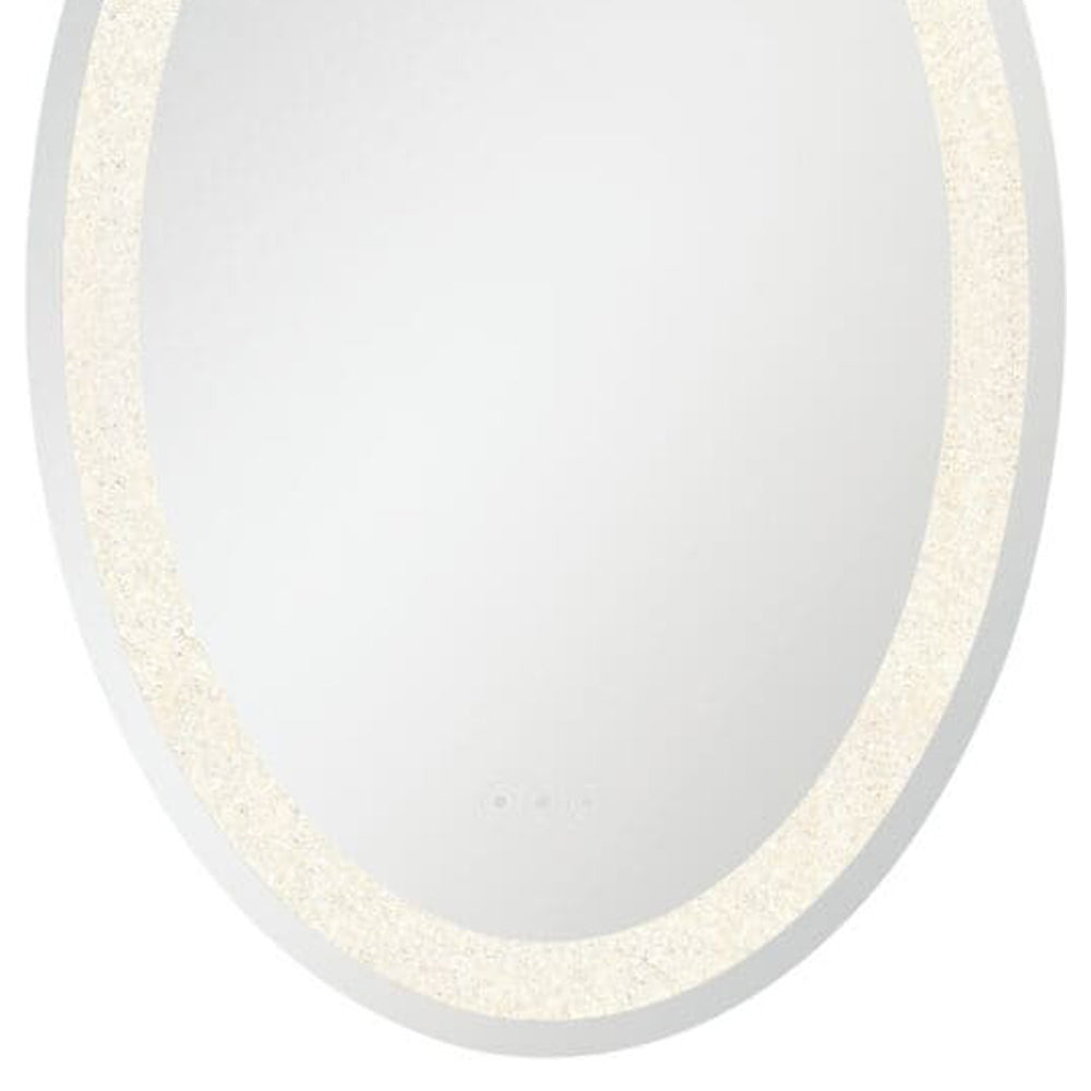 Silvana Oval LED Wall Mirror in Detail.