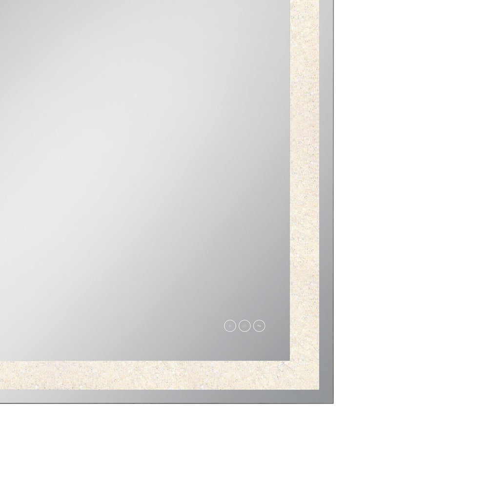 Silvana Rectangle LED Wall Mirror in Detail.