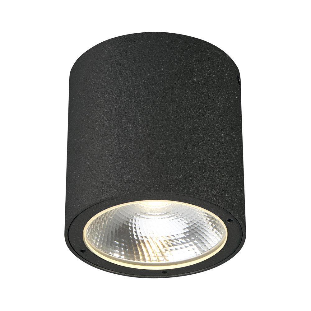 Sky Outdoor LED Flush Mount Ceiling Light in Black.
