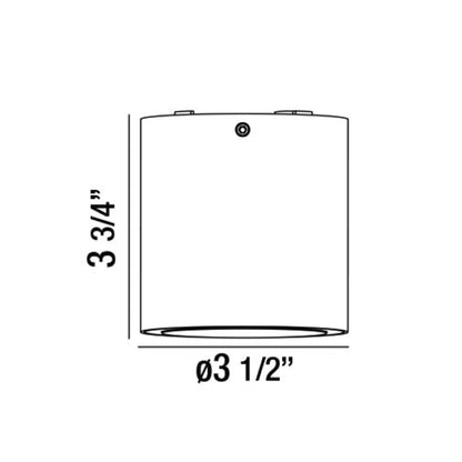 Sky Outdoor LED Flush Mount Ceiling Light - line drawing.