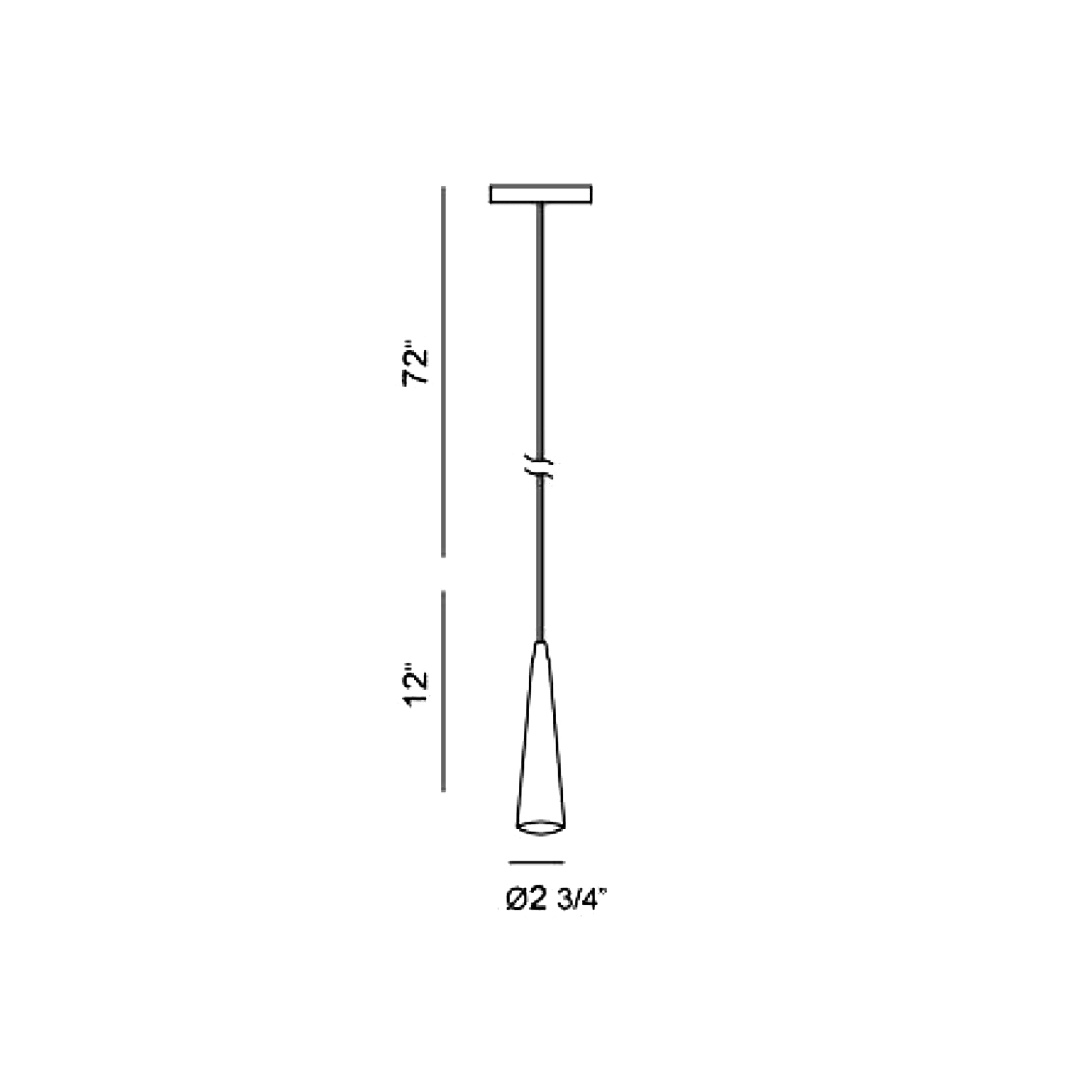 Sliver Pendant Light - line drawing.