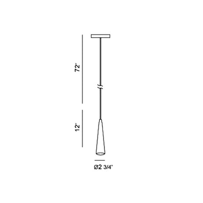 Sliver Pendant Light - line drawing.