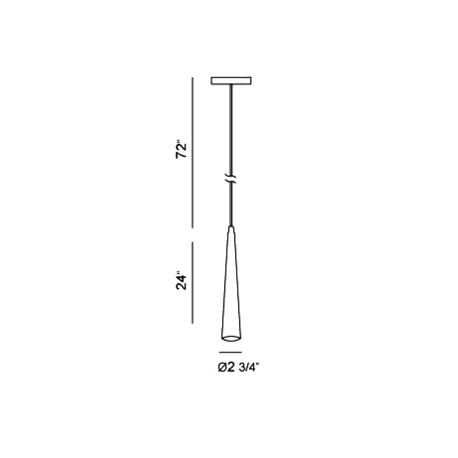 Sliver Pendant Light - line drawing.