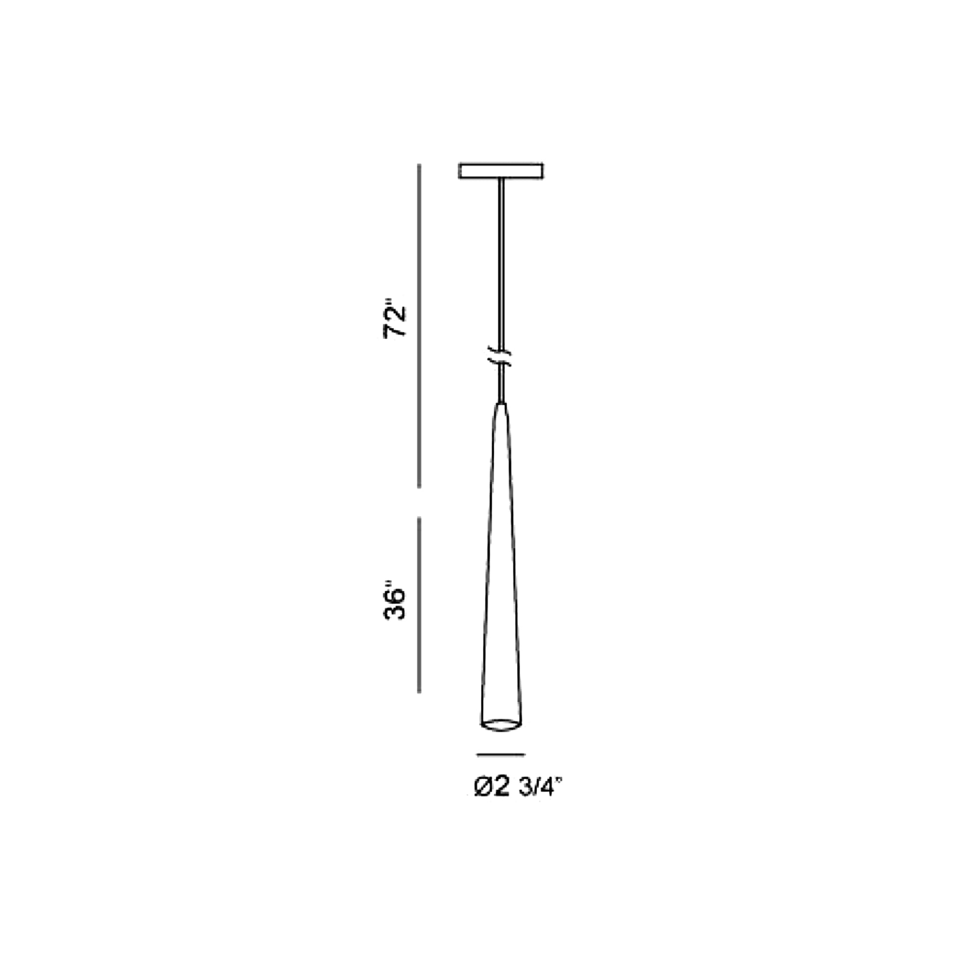 Sliver Pendant Light - line drawing.