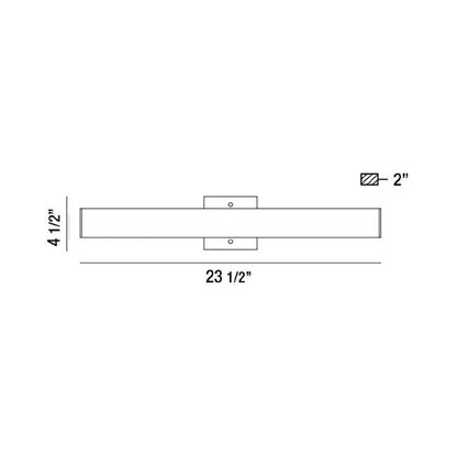 Springfield LED Bath Vanity Light - line drawing.