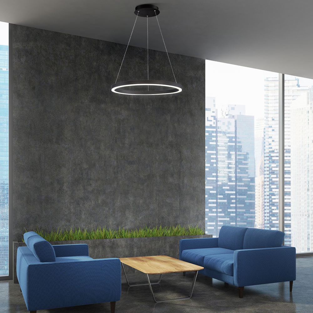 Spunto LED Chandelier in living room.