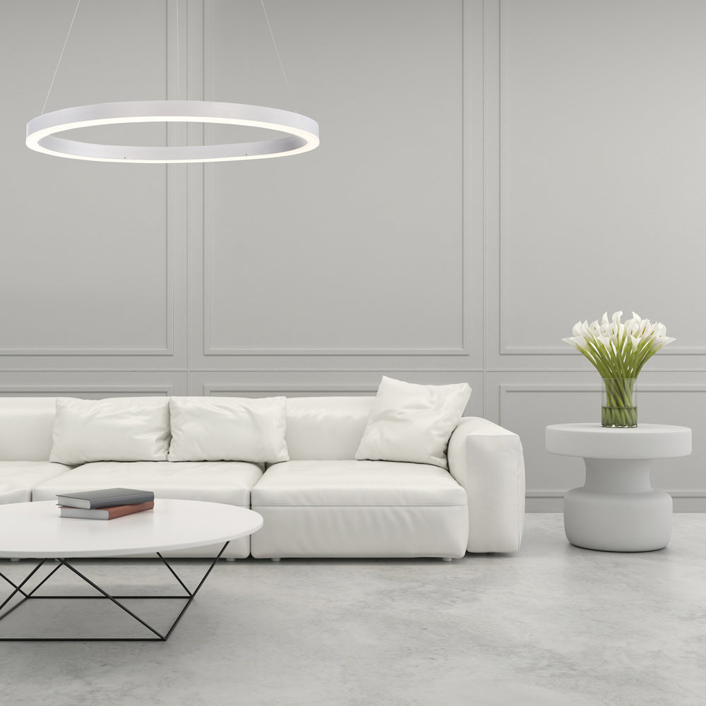 Spunto LED Chandelier in living room.