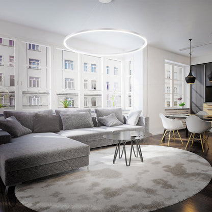 Spunto LED Chandelier in living room.