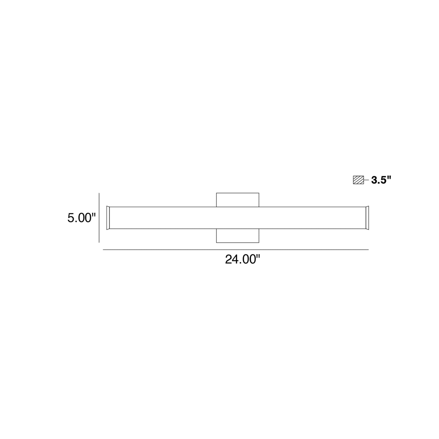 Stepridge LED Bath Vanity Light - line drawing.