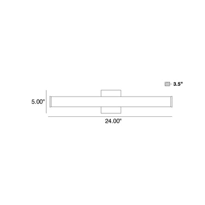 Stepridge LED Bath Vanity Light - line drawing.