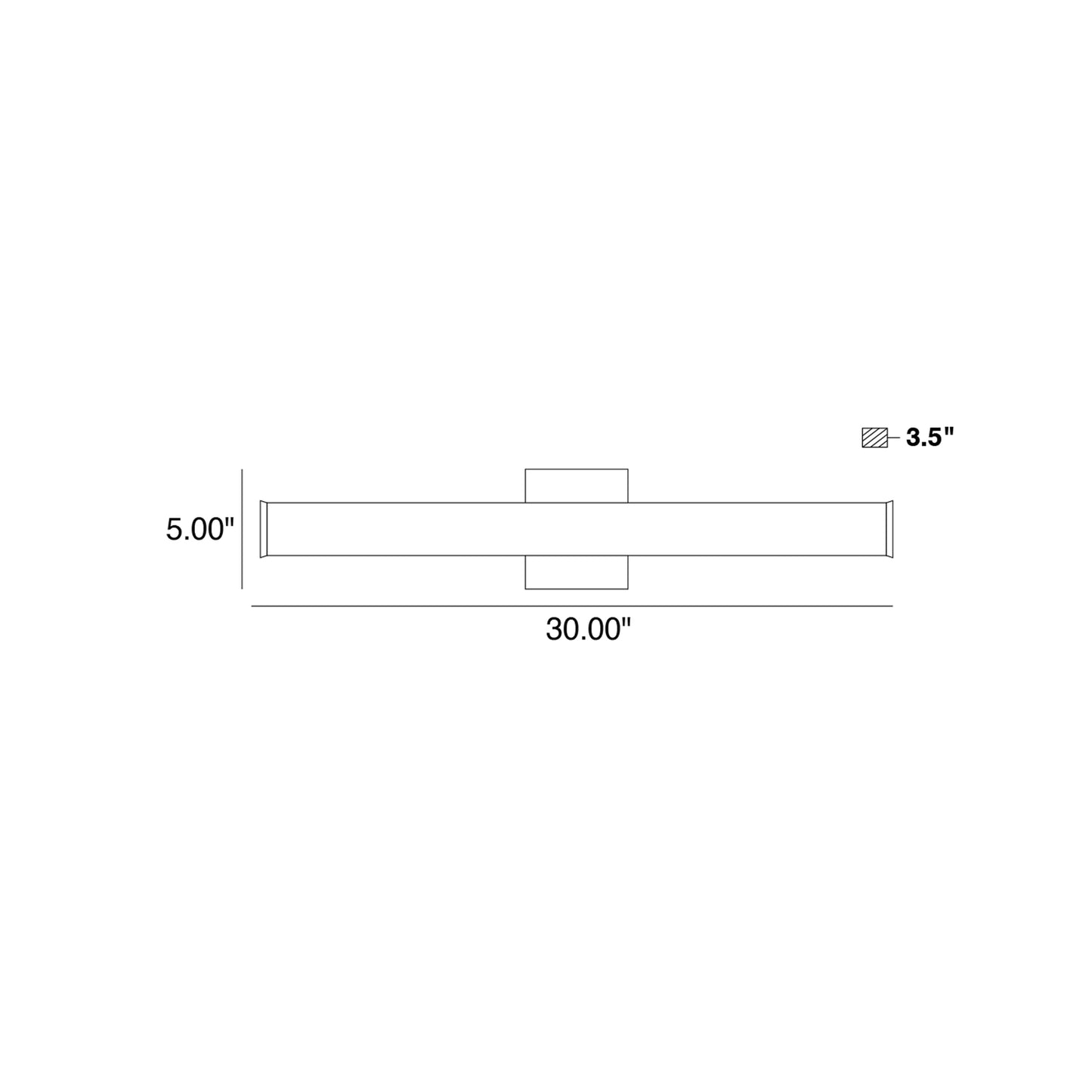 Stepridge LED Bath Vanity Light - line drawing.
