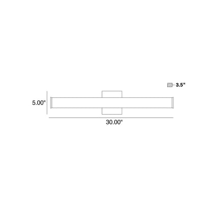 Stepridge LED Bath Vanity Light - line drawing.