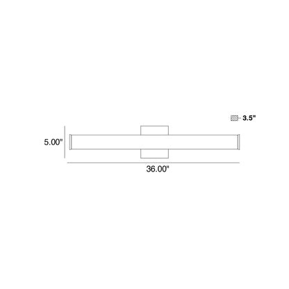 Stepridge LED Bath Vanity Light - line drawing.