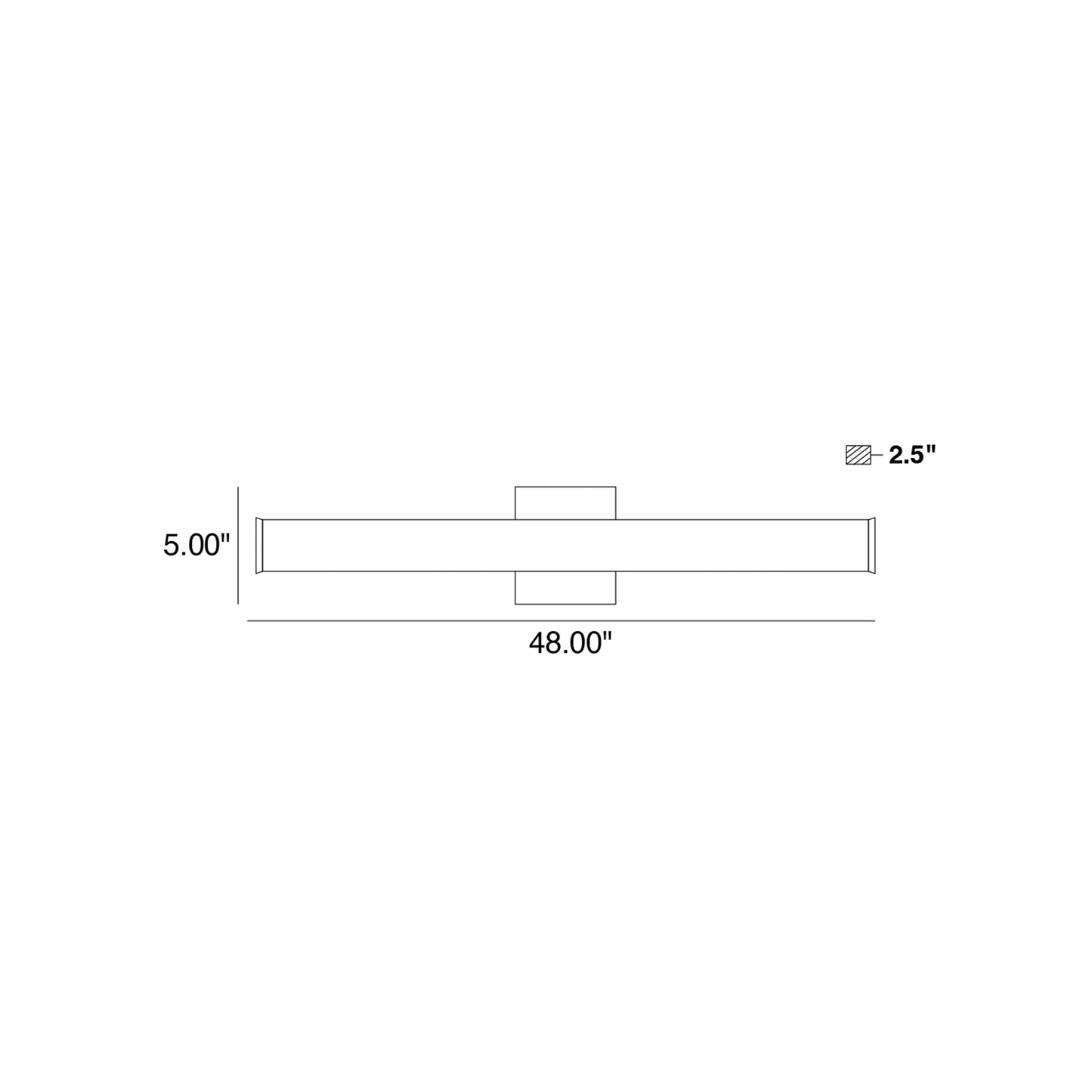 Stepridge LED Bath Vanity Light - line drawing.