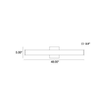 Stepridge LED Bath Vanity Light - line drawing.