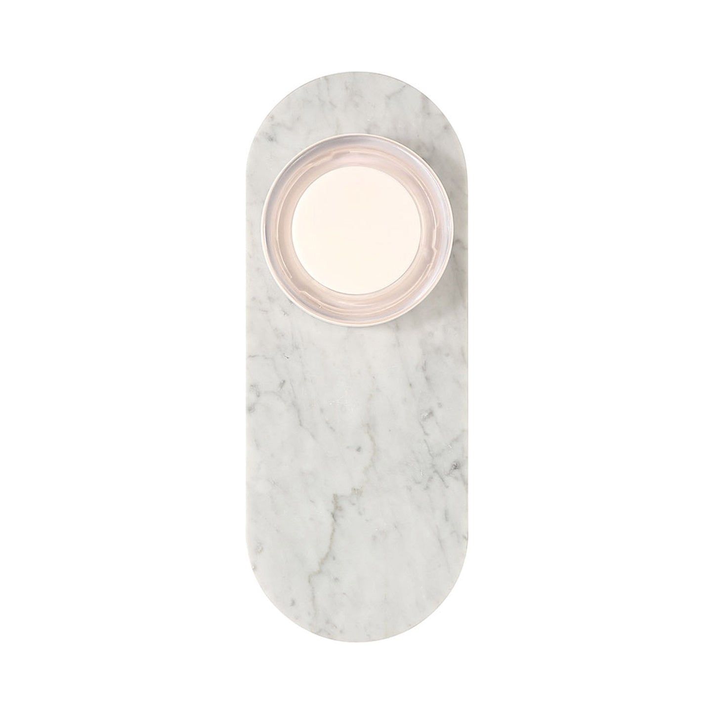 Sternn Outdoor LED Wall Light in Marble White/Clear Smooth Glass.
