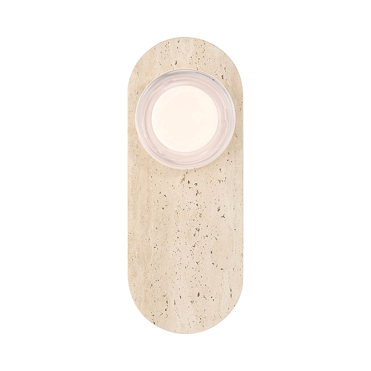Sternn Outdoor LED Wall Light in Travertine/Clear Smooth Glass.