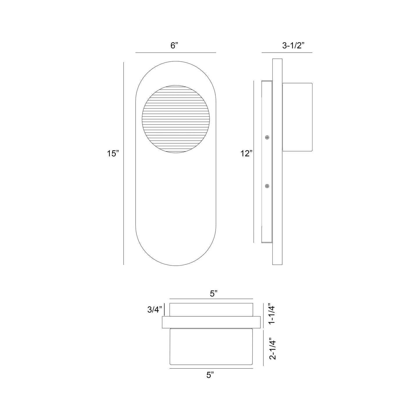 Sternn Outdoor LED Wall Light - line drawing.