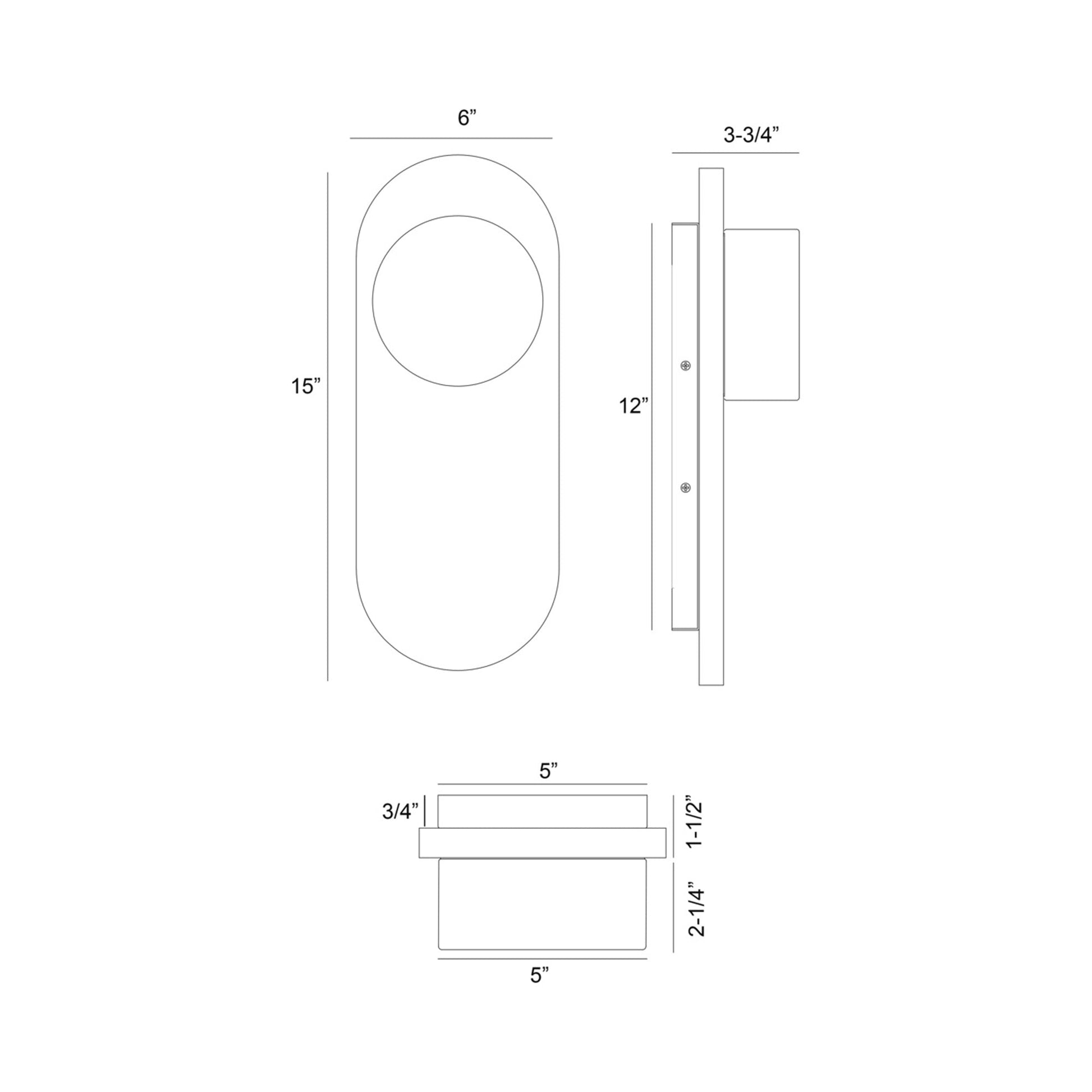 Sternn Outdoor LED Wall Light - line drawing.